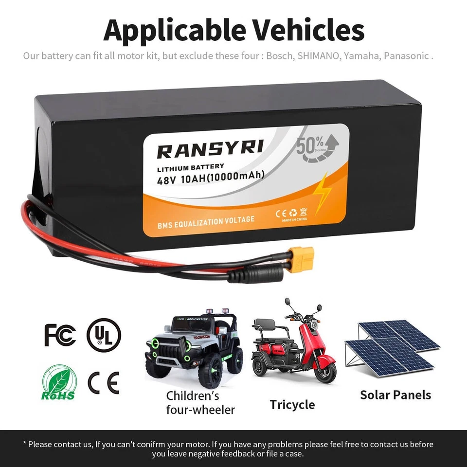 48v 10ah battery Electric Bike Lithium Battery PACK For 200W 500W 750W - Image 4 of 4