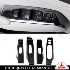 Glass Window Lifting Lock Panel Trim 4* For Nissan Altima 2019-22 Black Titanium