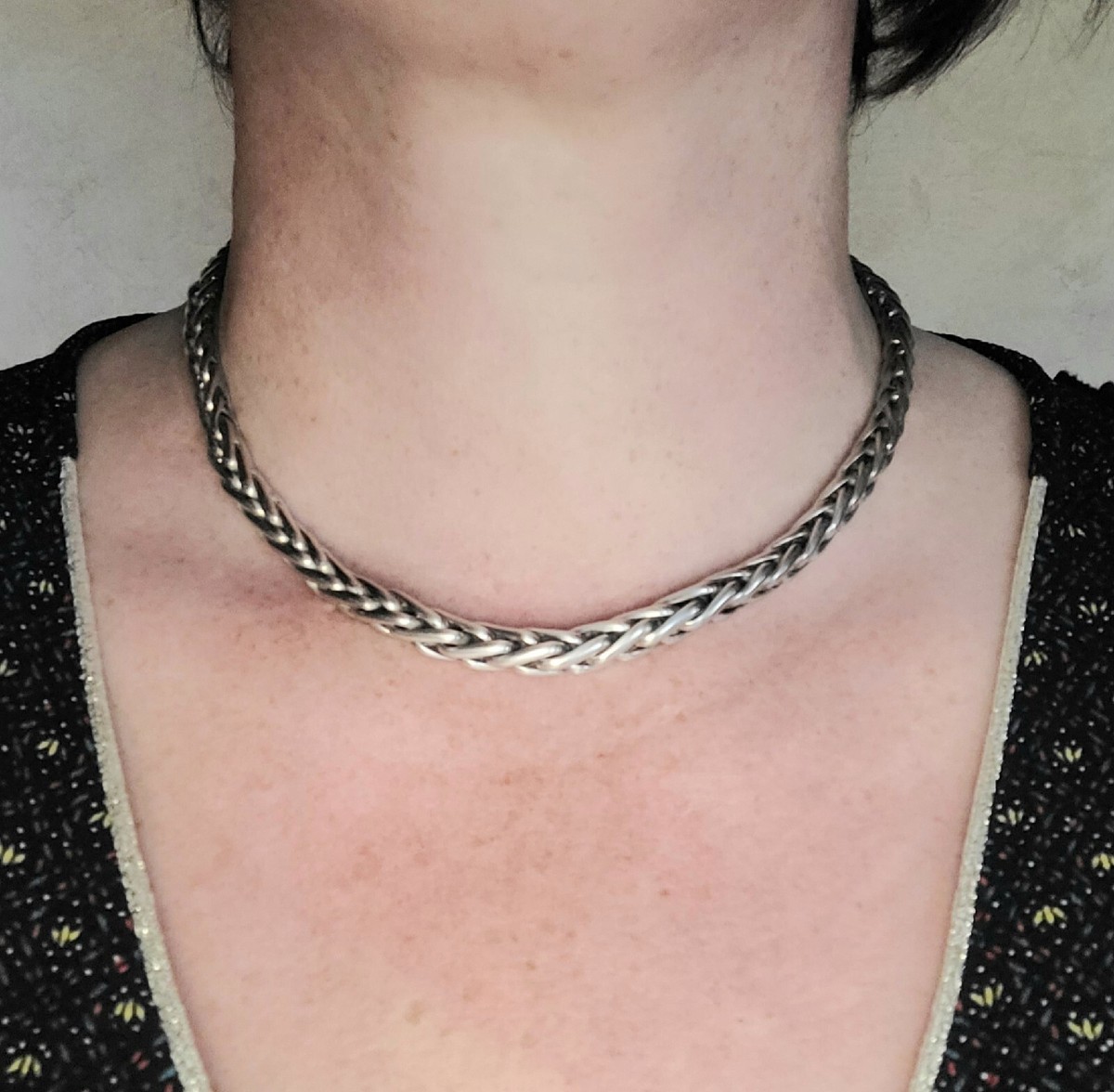 Collier Chaîne Argent Massif 925 - Maille Art Nouveau - Bijou Simple Et élégant
