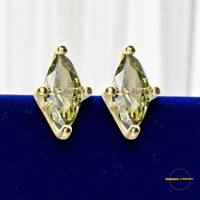 ORECCHINI  DONNA  CON ZIRCONE VERDE  IN ARGENTO 925 RODIATO ORO 18K
