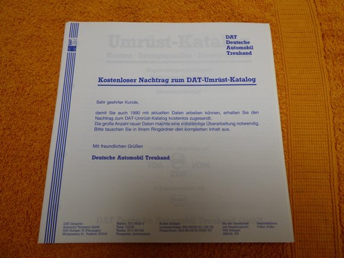 Dt. Automobil Treuhand Umrüst - Katalog 1990/1 Katalysator VDA VDIK ZDK 251 S.