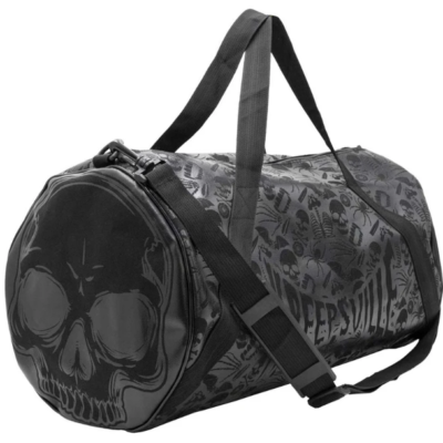Kreepsville 666 Black Skull Barrel Duffle Zip Bag Gym Travel