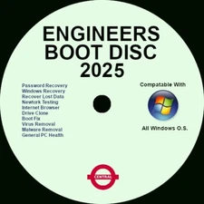 2 DVD Engineers Boot Disc Recovery Repair & Fix for Windows XP Vista 7 8 10 11