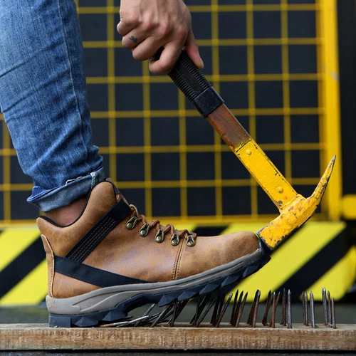 Mens Waterproof Work Boots Steel Toe shoes Safety Shoes Indestructible Non Slip - Picture 1 of 19
