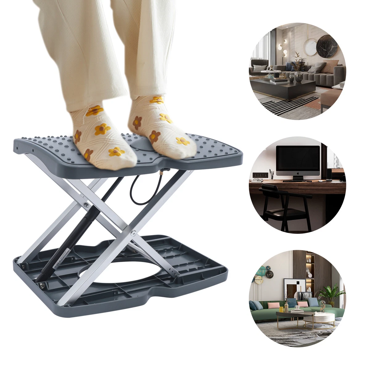 automatic folding footrest adjustable ergonomic office