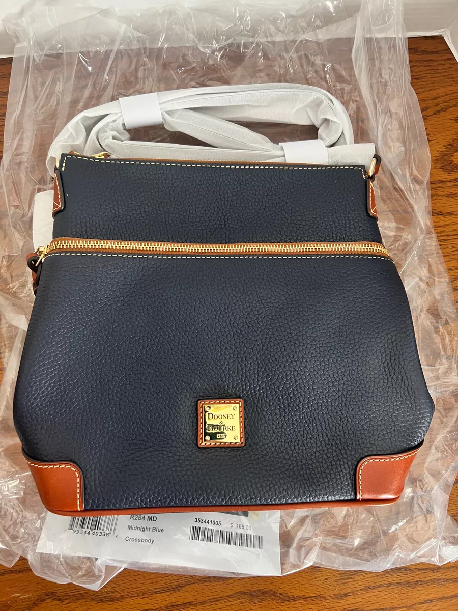 Dooney Bourke Leather Crossbody Handbag Midnight Blue Large