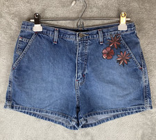 Xhilaration Womens Jean Shorts Size 11 Junior Blue Denim Floral Y2K Vintage