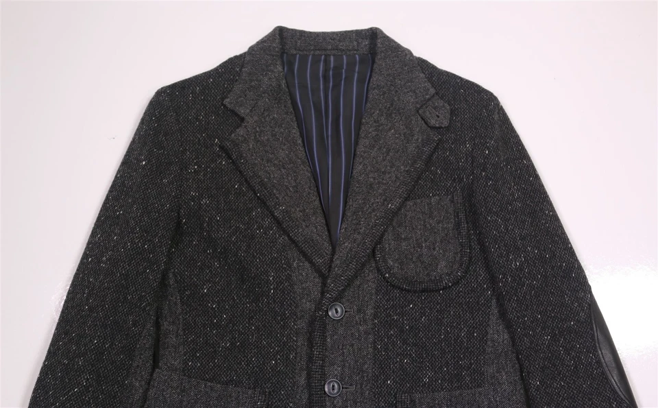 Tsumori Chisato Mens Suit JP 1 US 34S Gray Tweed Wool 2-Piece Rare Runway Japan - Image 2 of 4