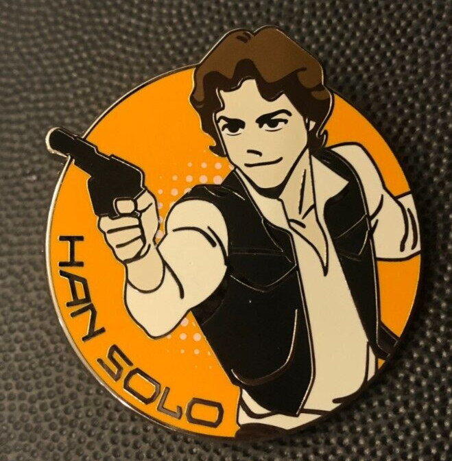 Disney pin 165264 Han Solo Holding Blaster Star Wars Anime style art Mystery