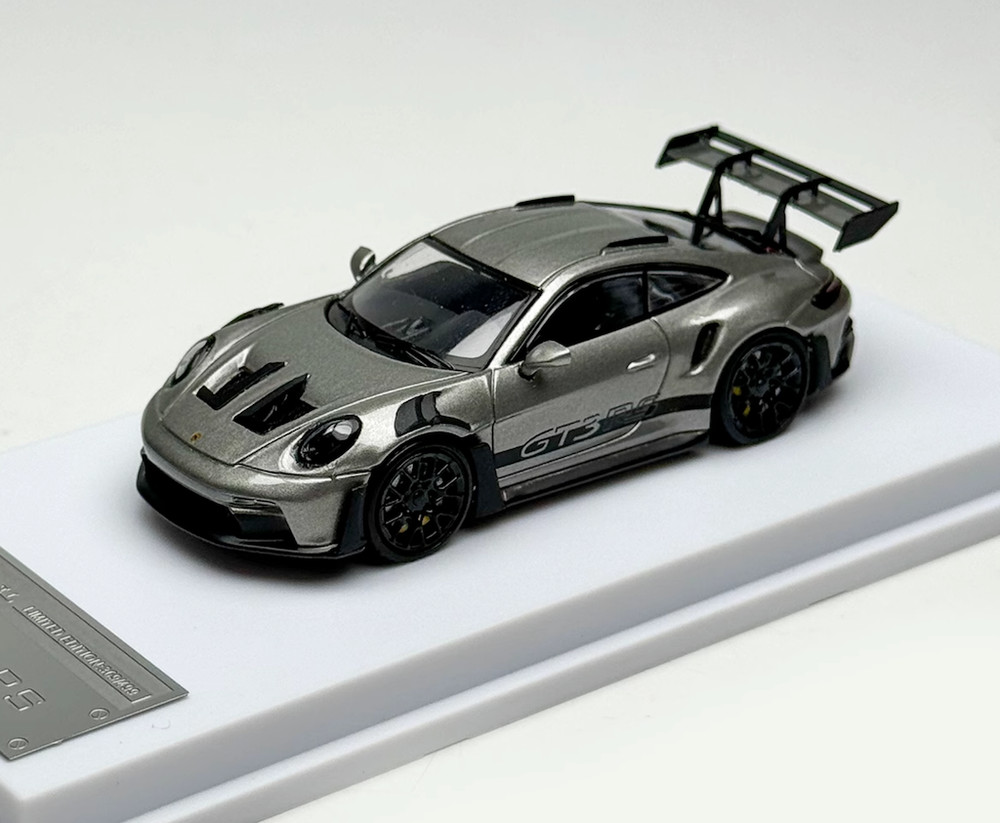 1:64 LMLF Grey Porsche 992 GT3 RS Diecast Metal Sports Car Model