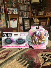 Eye Pop Goggles Rhinestones and Glitter Purple/teal Swim gogles Youth Free Ship 