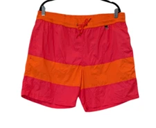 Hom Mens 2XL Barbado Red Board Shorts Colorblock Polyester Drawstring Stretch