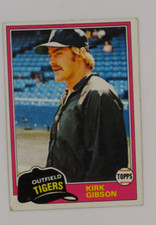 1981 Topps #315 Kirk Gibson Rookie RC Detroit Tigers