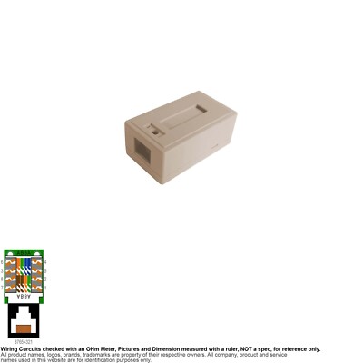 Network Wiring Surface Mount Box Biscuit Jack RJ45 8P8C 8 Pin C5e 1 Port 03834