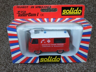 PEUGEOT J9 Ambulance Pompiers Ancienne SOLIDO Tonergam 1/50