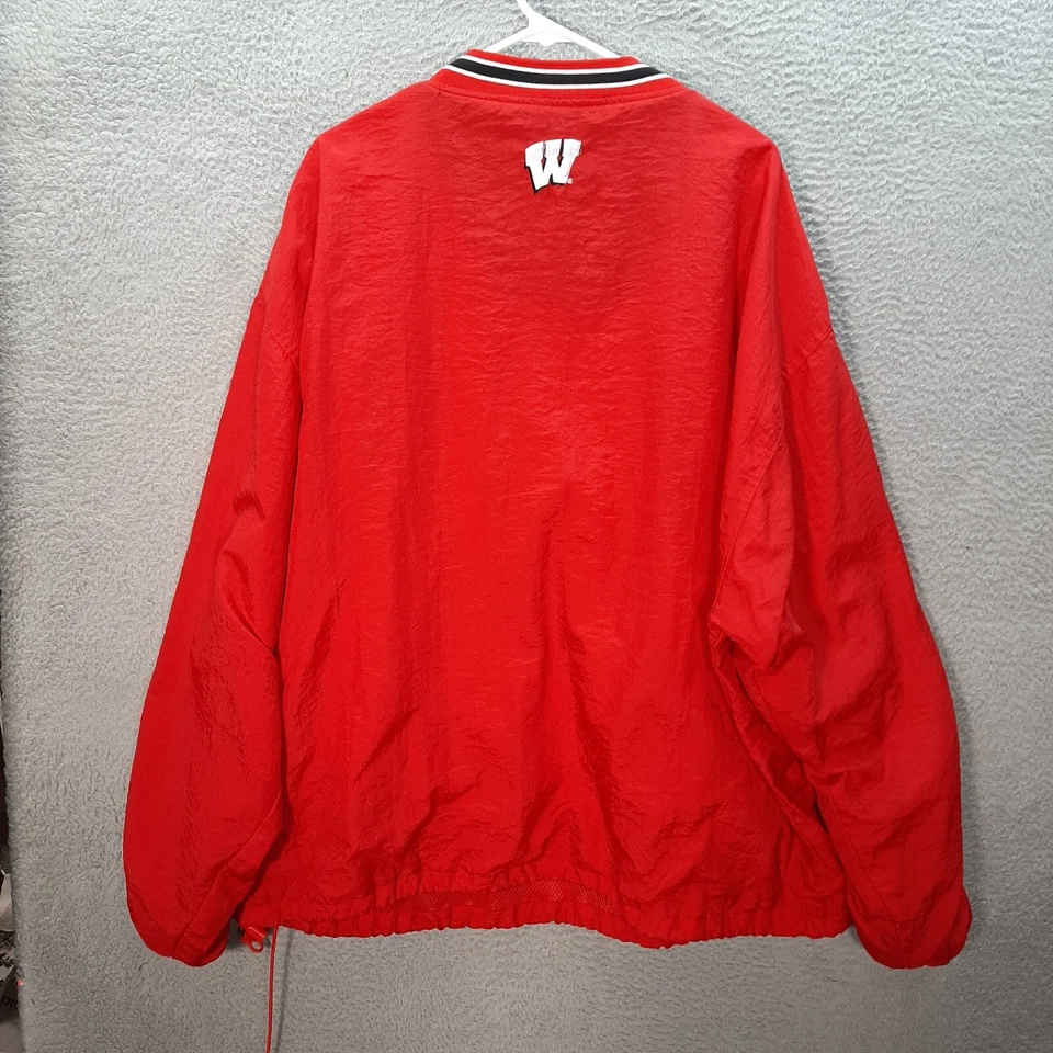 Chaqueta cortavientos vintage Wisconsin Badgers adulto 2XL XXL roja años 90 Y2K NCAA Foto 2 de 4
