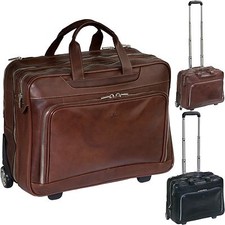 TONY PEROTTI Leder Trolley Pilotenkoffer Koffer Laptopfach Business Reise Tasche