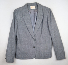 Pendleton Vintage Women's Blazer Jacket Size 8 Gray Plaid 100 Wool