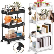 Multi-tier Trolley on Wheels Kitchen Storage Utility Cart Shelves Rolling 2025