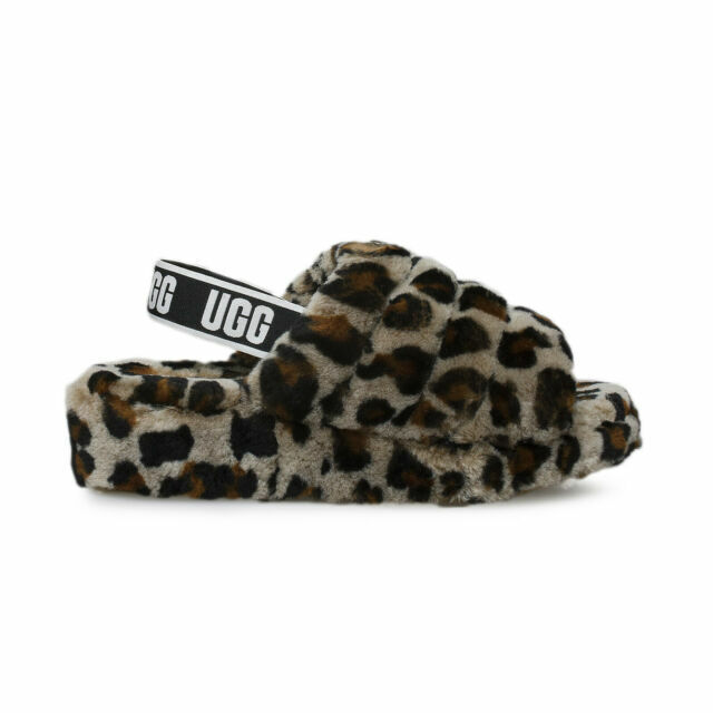 UGG fluff slippers in gray camo - ShopStyle