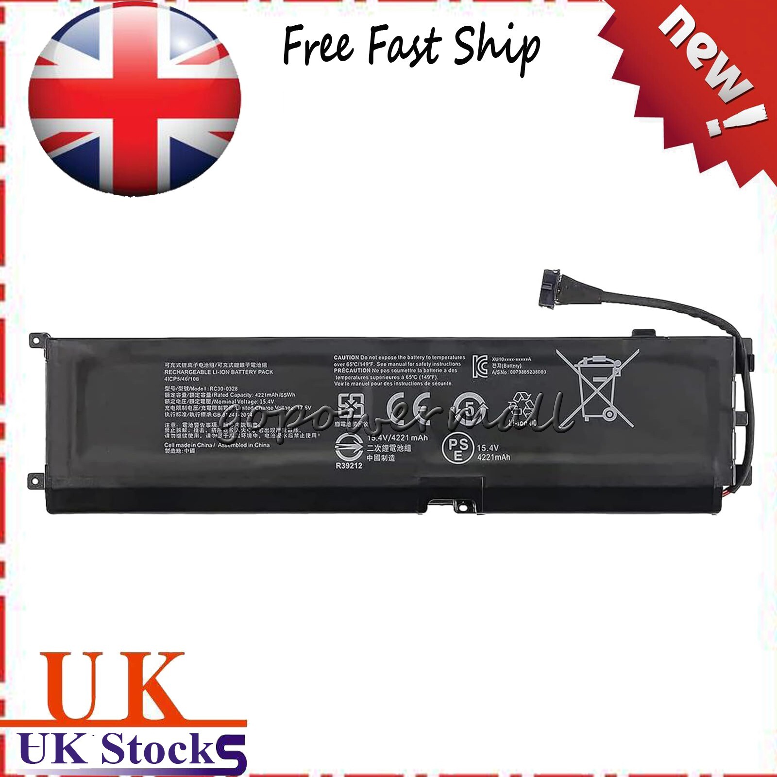 For Razer Blade RZ09-0369 RZ09-0369X RZ09-0410 RZ09-0410X Battery RC30-0328