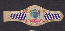 Ancienne Bague de Cigare Vitola  BN122905 Ecusson Etats Unis New Jersey    