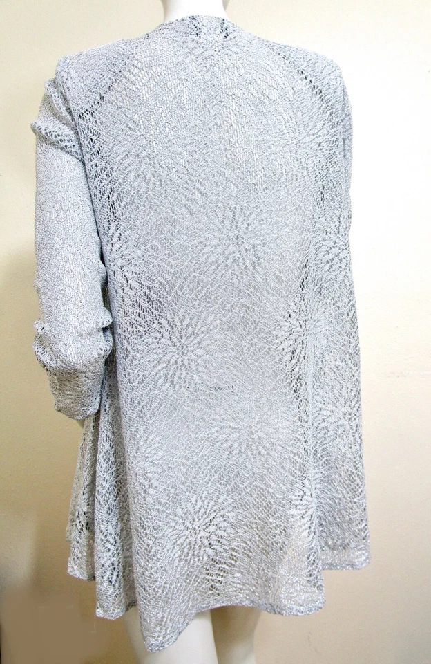 Винтажный SL моды 80-х маленький милый серебряный металлический свитер вязаный качели кардиган PS - Изображение 4 из 4