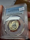 1951 P Unc Details Quarter Pcgs Nice Rainbow Obverse Toner On Rim