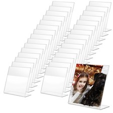 30 Pcs 4x4 Inch Acrylic Picture Frames, Clear Slant Back Tabletop Photo Frame...