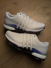 Adidas Tour360 24 Spiked.Golf Shoes White/Mystic Blue UK 8.5 :IH5170: