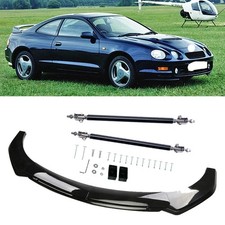 Front Bumper Lip Spoiler With Strut Rod Glossy Black For Toyota Celica Body Kit
