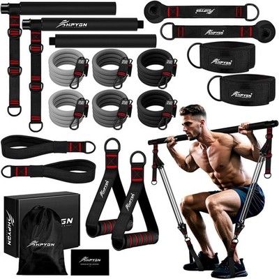 Pilates Bar Kit mit Widerstandsbändern Multifunktionale Fitness Ausrüstung Home
