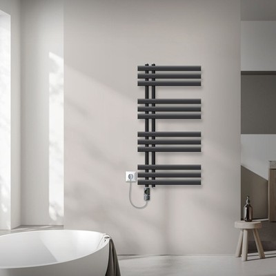 Iron EM Radiator Handtuchheizkörper Heizkörper 50x100cm mit Heizstab 300W