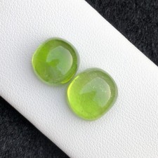 21.15 Carat Natural Peridot Triangle Gemstone Pair