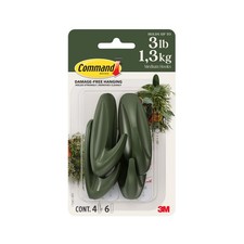 Command Medium Designer Hooks, Rosemary Green, 4 Hooks, 6 Strips, Damage-Free 2.25 per strip