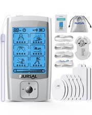 NURSAL 24 Modes TENS Unit Muscle Stimulator for Pain 16 Piece Set, A-sliver