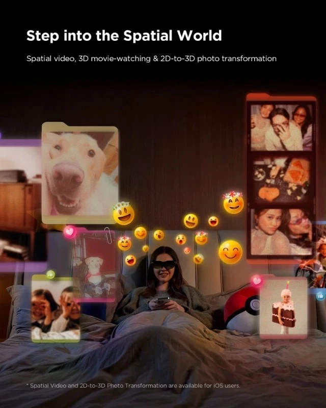 Очки TCL RayNeo Air3S AR 201 дюйм сверхбыстрые 120 Гц полная высокая четкость очки HueView XR - Изображение 2 из 4