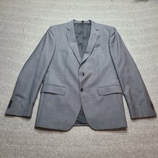 BOSS Hugo Boss Blazer Mens 42R Grey Excellent Slim Fit Italian Super 100 Stretch