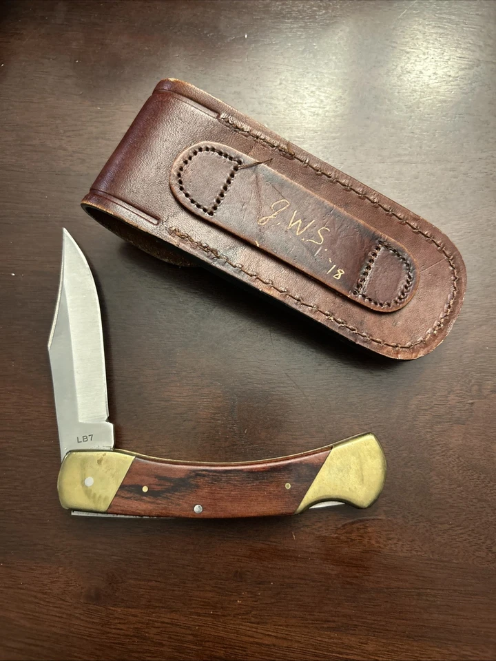 De colección. Cuchillo Plegable Schrade U.S.A. Tío Henry LB7 con Funda de Cuero - ¡Estelar! Foto 2 de 2