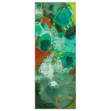 Abstract Art,Green Frameless Tempered Glass Panel,Contemporary Wall Decor Rea...