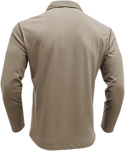Men's Long Sleeve Polo Shirt Cotton Lightweight Button Collar Golf T-Shirt - Bild 14 von 89