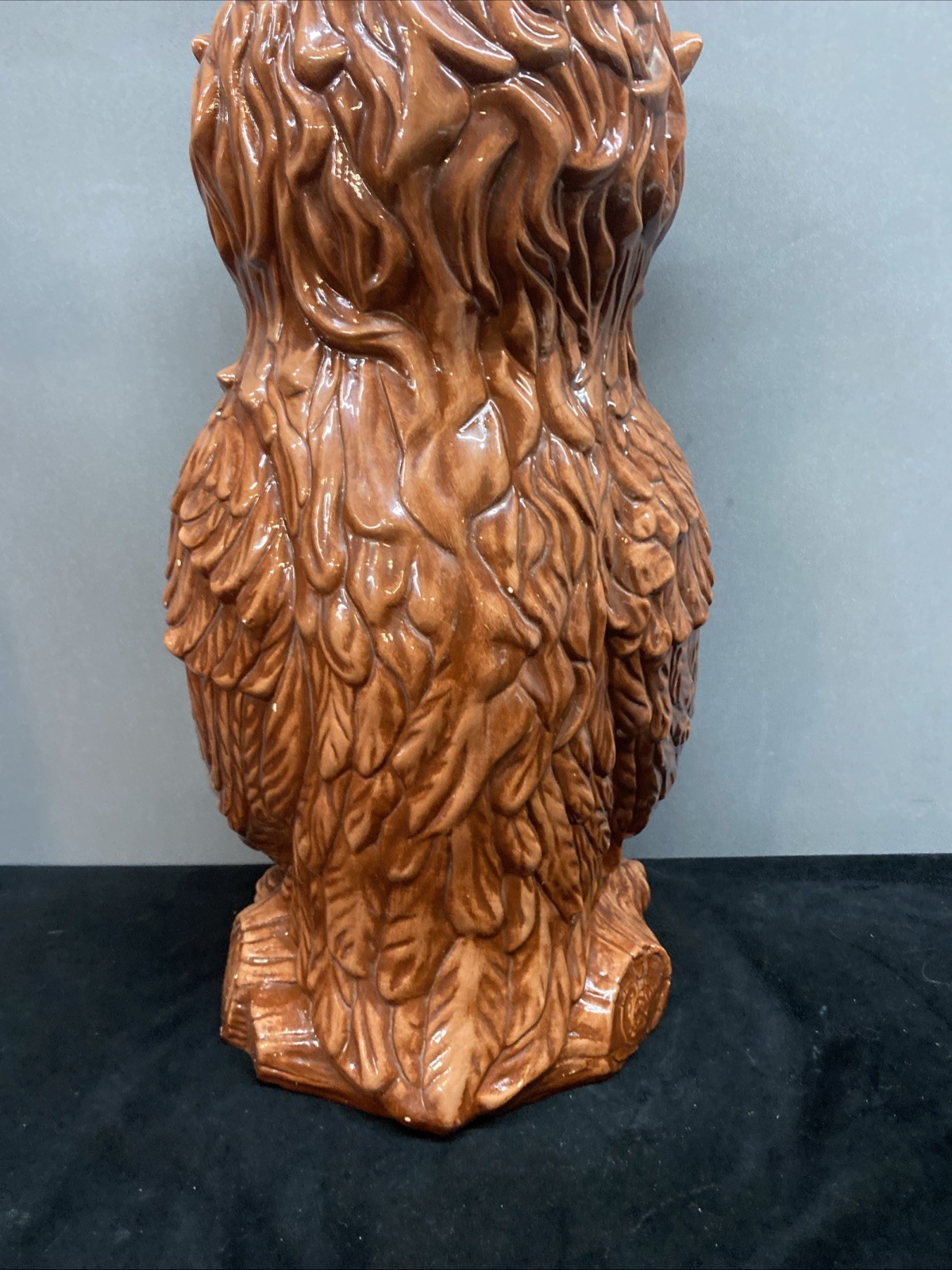 Owl Umbrella Stand Walking Cane  Stick Holder Big Vase 20” VTG READ DESCRIPTION