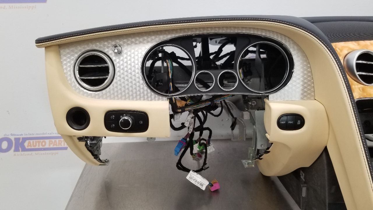 16 BENTLEY CONTINENTAL GTC DASH PANEL DASHBOARD ASSEMBLY TAN AND WOODGRAIN