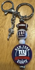 New York Giants Beaded Keychain/Purse Charm