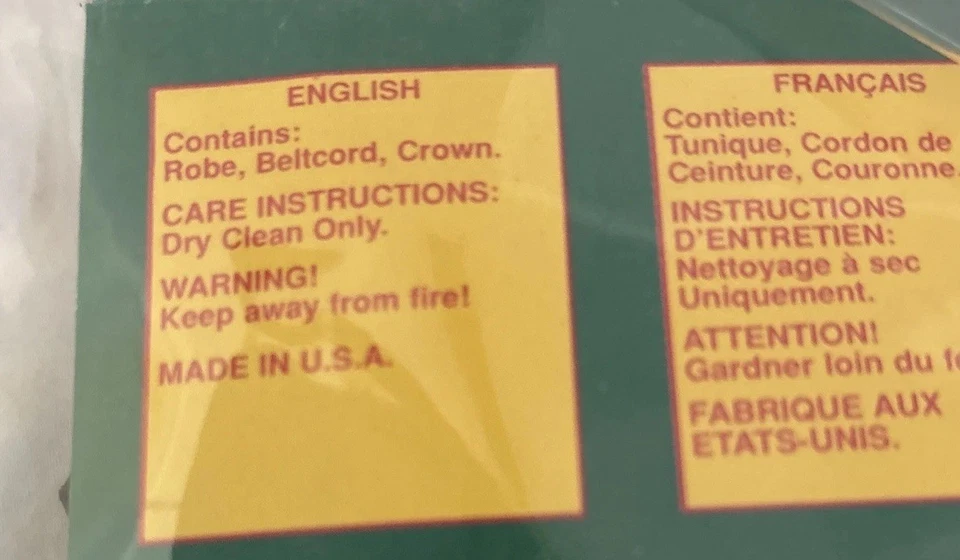 Balthazar Wise Man/King 服装全新带标签儿童尺寸 12-14 美国制造 — 第 4/4 张图片