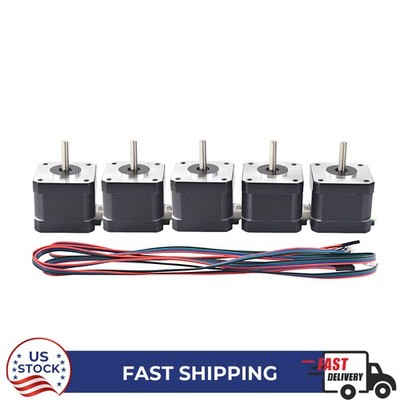 5PCS Nema 17 Stepper Motor 42mm 62oz.in 1.7A Bipolar 1.8deg for 3D Printer