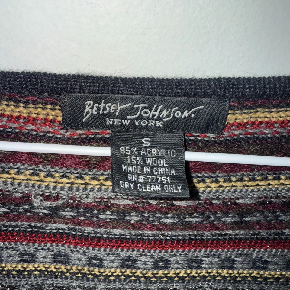 Vintage 90's Y2K Betsey Johnson Cropped Corset Beaded Sweater - Multi Stripe  - Image 3 of 4