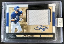 2025 Panini Three and Two Evan Carter Jersey Auto #/99 Rangers