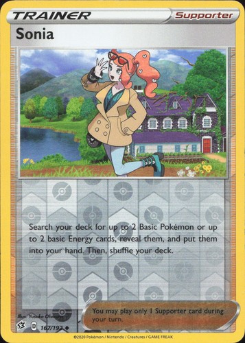 Sonia 167/192 UNCOMMON REVERSE HOLO Rebel Clash Pokemon Lightly Played