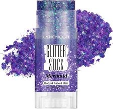 Body Glitter Stick, Mermaid Face Body Glitter Stick for Women Girls, Chunky Sequ
